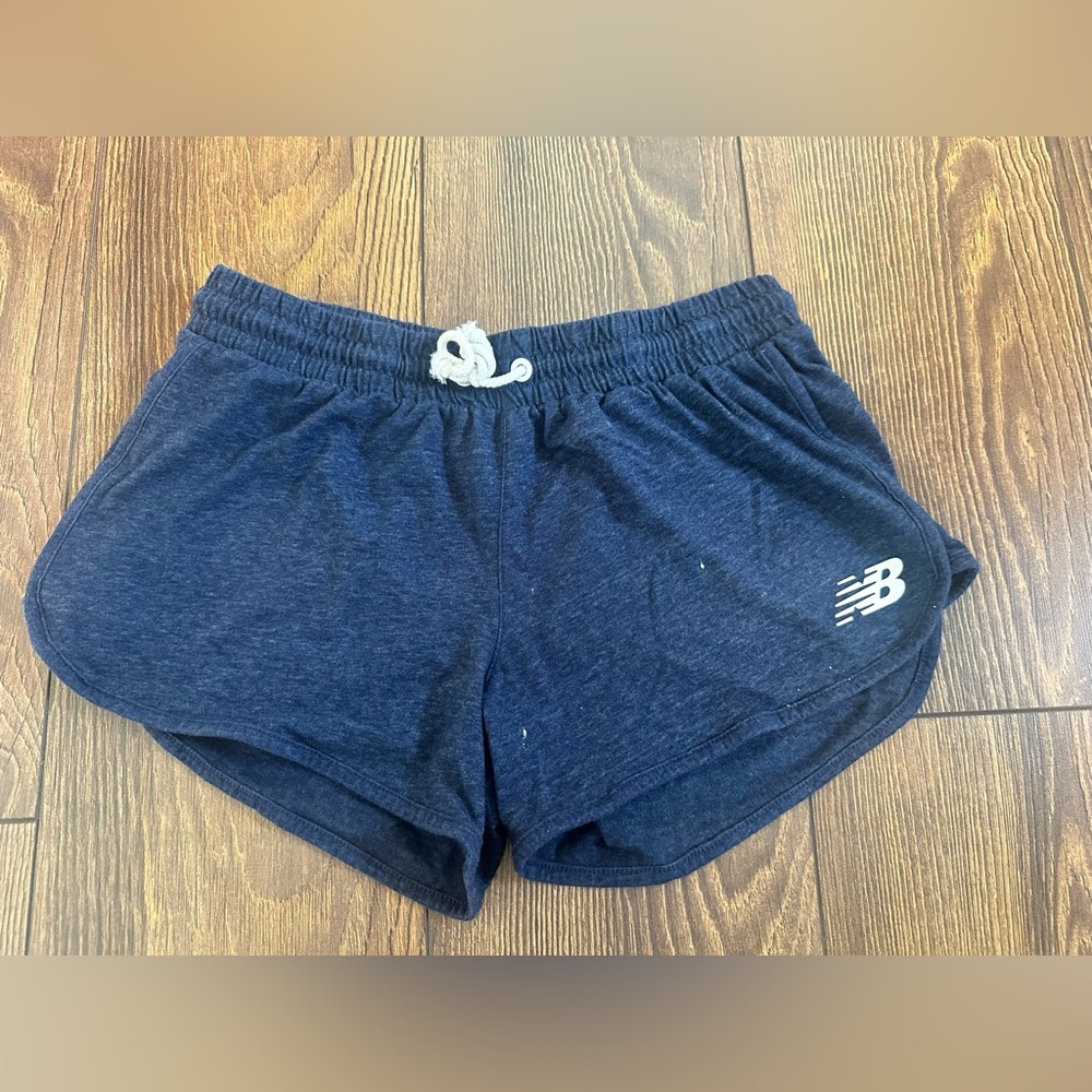 New Balance Women's Dark Navy Athletic Shorts with White Drawstring